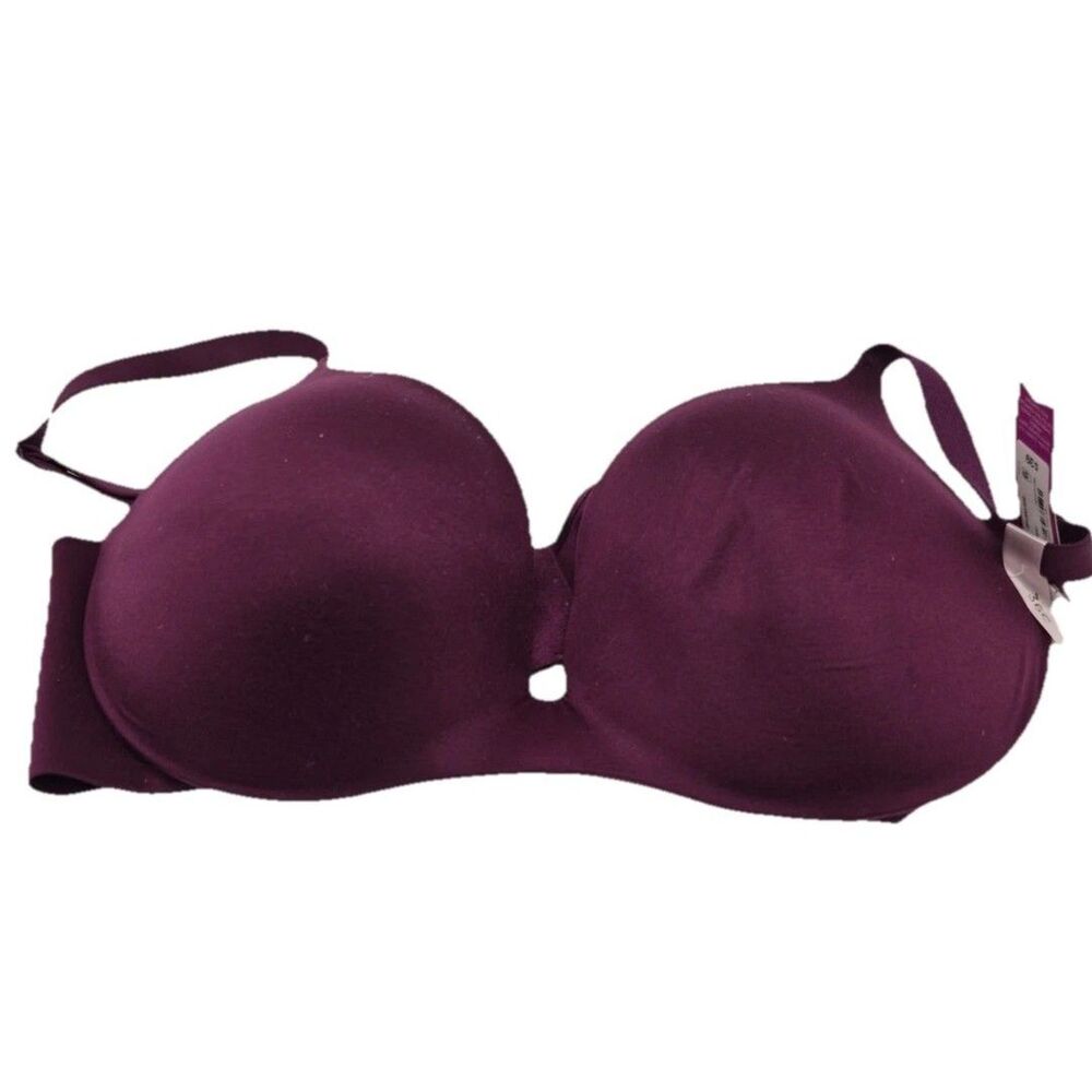 Ambrielle Super Soft Plunge T-Shirt Bra - Pickled Beet Purple  36C Good